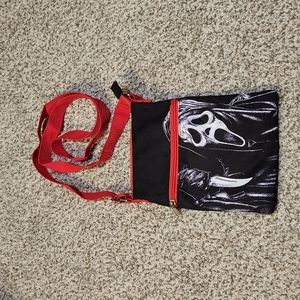 Black and red ghostface crossbody bag